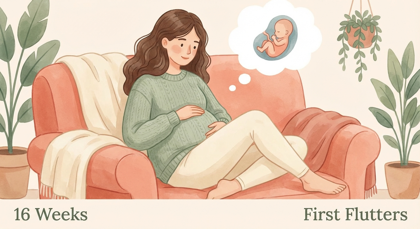 Feeling first baby kicks at 16 weeks pregnant