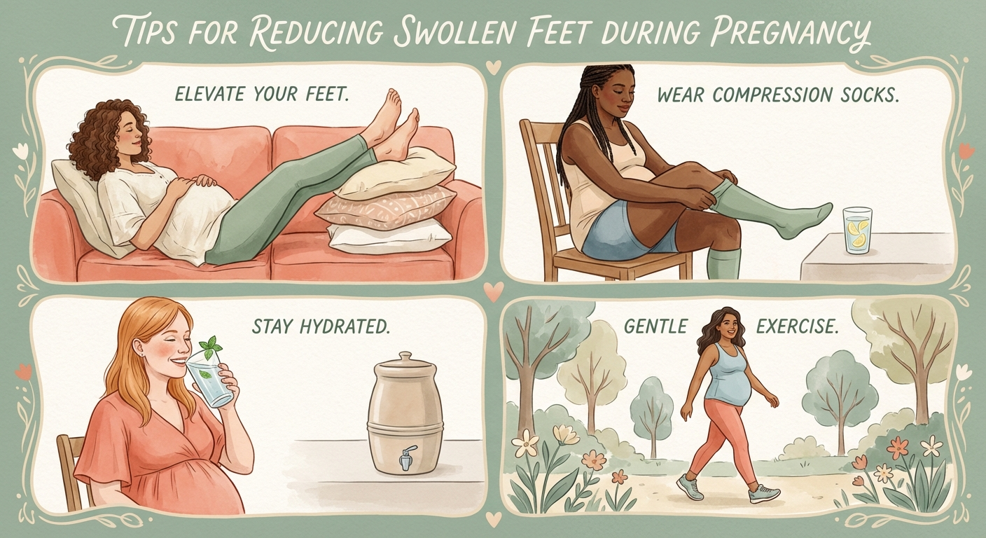 Tips to reduce swollen feet and ankles during pregnancy